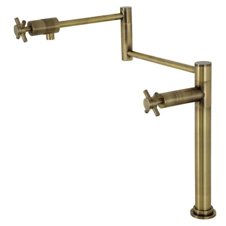 Kingston Brass Deck Mount Pot Filler, Antique Brass KS4703DX